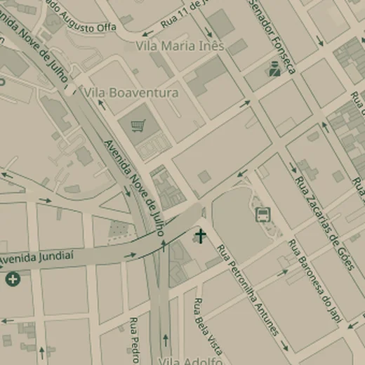 Mapa da região do consultório, no Centro de Jundiaí